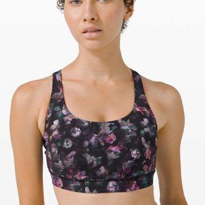 lululemon athletica Black Floral Print Sports Bra